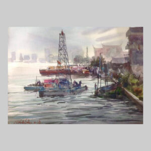 ภาพสีน้ำ_ท่าเรือ