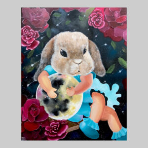 ภาพวาด กระต่ายและพระจันทร์