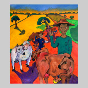 รูปวาดชาวนาไล่วัว