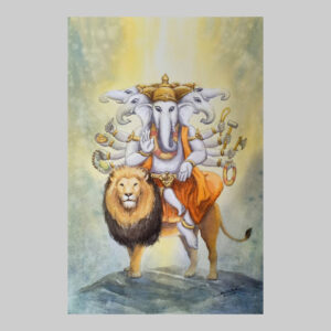 ภาพวาพ พระพิฆเนศปางเหรัมภะ คณปติ